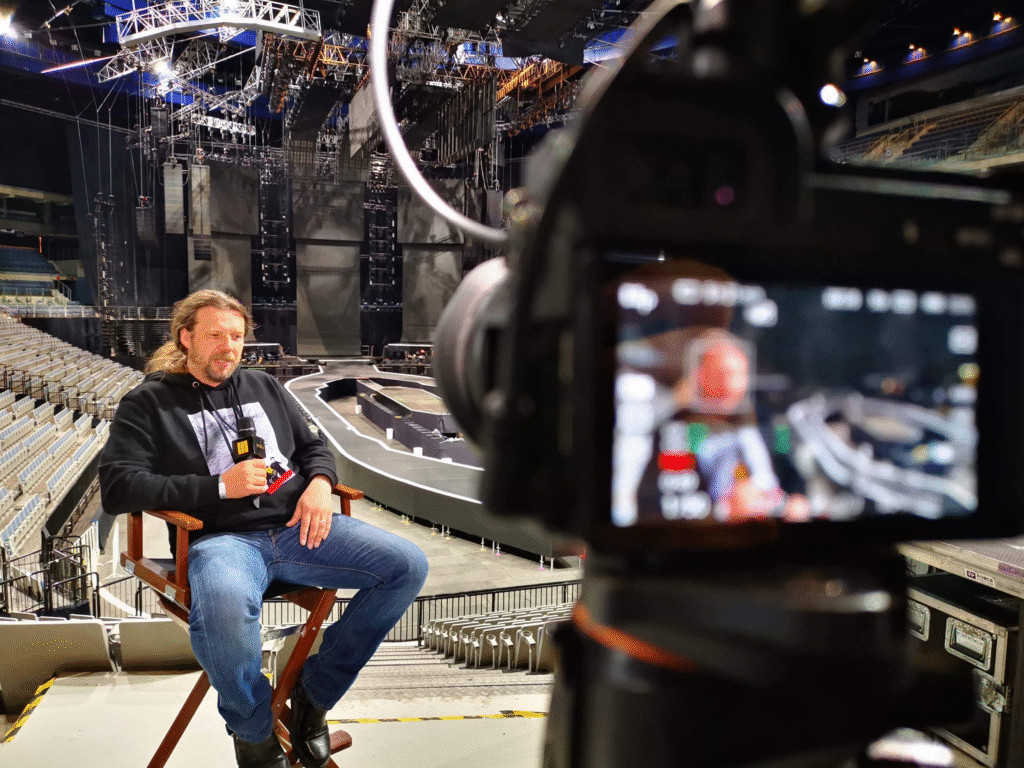 Martin Hruška set designer working on concert stage design