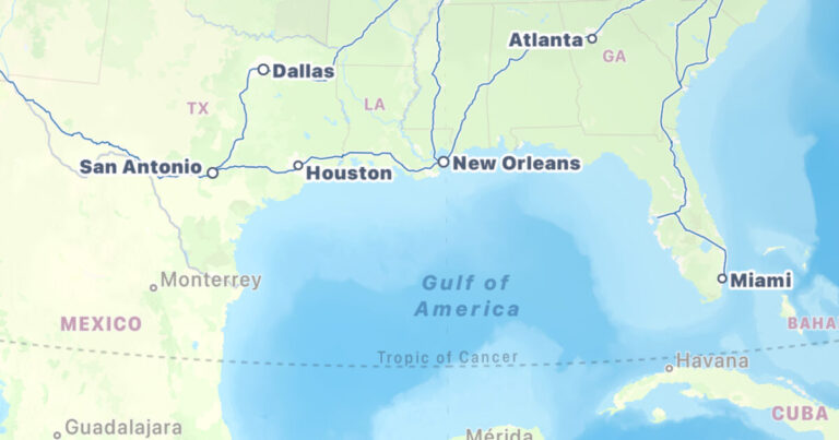 GULF OF AMERICA: Apple Maps Acknowledges Gulf of America, Formerly Gulf of Mexico