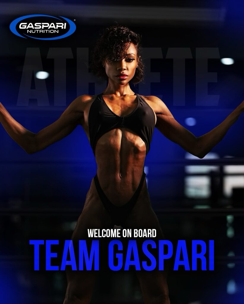 Marie Blanchard IFBB Pro posing with confidence
